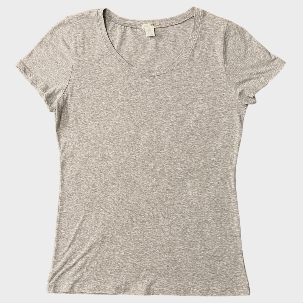 Bozzolo Gray Scoop Neck Tee